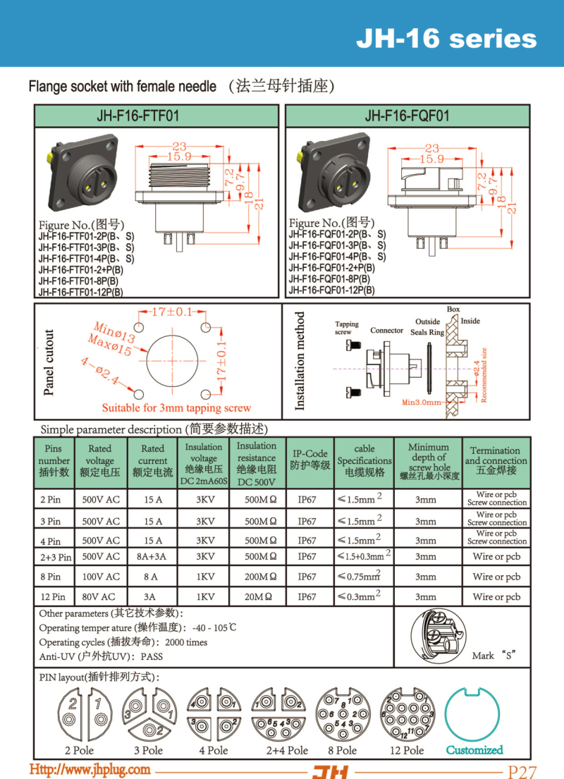 P27-JH-16 series-flange socket with female needle.jpg